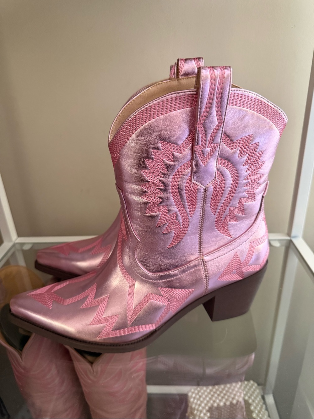 NWOT Metallic Cowboy Boots